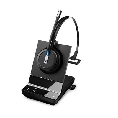 image Sennheiser Micro Casque Haut de Gamme sans Fil monaural DECT + BT Version Office Convertible 3 en 1 pour PC et Mobile, certifié UC