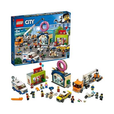image LEGO-City L’ouverture du magasin de donuts, Jouet de Construction, 790 Pièces 60233