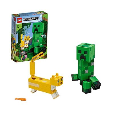 LEGO 21156 Minecraft Bigfigurine Creeper™ et ocelot Ensemble de construction, Jouets pour enfants de 7 ans et plus