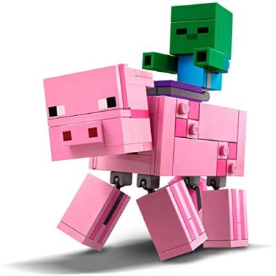 LEGO 21157 Minecraft Bigfigurine cochon et bébé zombie Ensemble de construction, Jouets pour enfants de 7 ans et plus