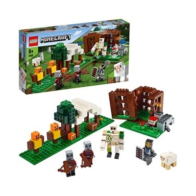 LEGO Minecraft L'avant-poste des pillards Figurines, Ensemble de construction, Golem de fer, Jouet pour enfants de 7 ans et plus, 111 pièces, 21159