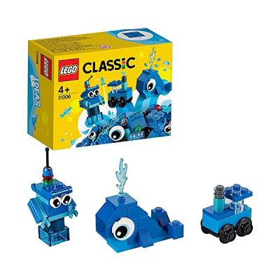 image LEGO 11006 Classic Briques créatives bleues Ensemble de démarrage d'apprentissage, Jouets préscolaires pour enfants de 4 ans et plus