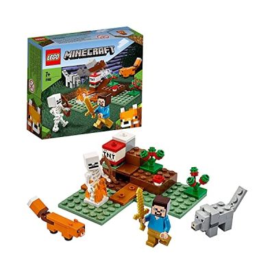 image LEGO 21162 Minecraft Aventures dans la taïga Ensemble de construction avec figurines Steve, Wolf et Fox, Jouets pour enfants de 7 ans et plus