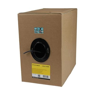 STARTECH Câble réseau Cat5e UTP monobrin ignifuge (CMR) en vrac - 304,8 m - Noir