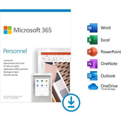 image Office 365 Personnel à télécharger - Abonnement 1 an 1 utilisateur PC ou Mac