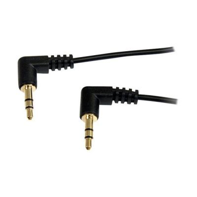 image STARTECH Câble audio stéréo Mini-Jack 3,5mm slim coudé à angle droit de 1,8 m - M/M - Première extrémité : 1 x Mini Jack Mâle