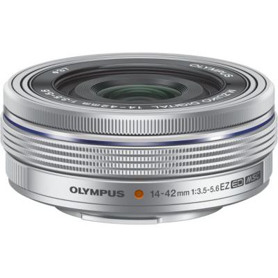 image Olympus M.Zuiko Objectif Digital 14-42mm F3.5-5.6 EZ, zoom standard, compatible tout appareil Micro 4/3 (modèles Olympus OM-D & PEN, Panasonic G-series), Argent