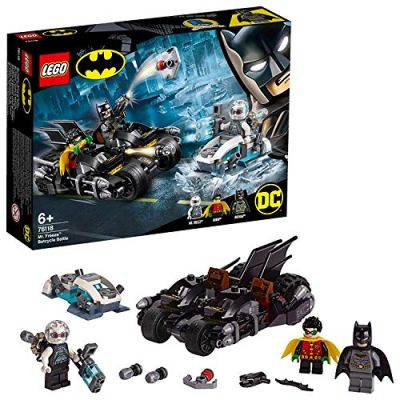 LEGO-DC Comics Super Heroes Mr. Freeze contre le Batcycle, Robin et Mr Freeze™ Jouet DC Comics, 200 Pièces 76118