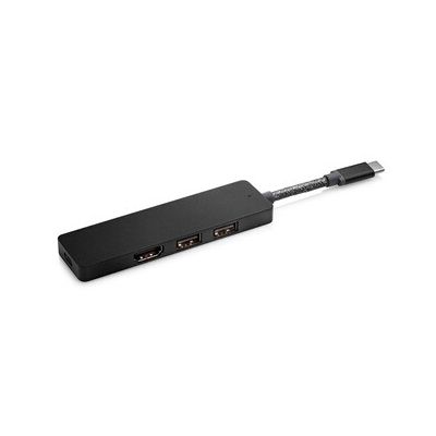 image HP ENVY USB-C Hub / Concentrateur / Station d'Accueil pour Ordinateur Portable 5LX63AA#ABB (USB-C, 2 USB-A, HDMI 2.0, Compatible Windows et MacOS) - Noir