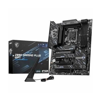 image Z890 Gaming Plus WiFi Carte mère, ATX - pour processeurs Intel Core Ultra (série 2), LGA 1851 - Mémoire DDR5 (9200+MT/s OC), 1x PCIe 5.0, 1 x M.2 Gen5, Intel Killer 5G LAN, Wi-FI 7