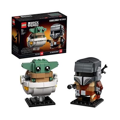 image LEGO BrickHeadz Star Wars Le Mandalorien et l’Enfant, Jeu de construction pour enfants et fans de Star Wars – Avec les personnages de The Child et The Mandalorian, 295 pièces, 75317