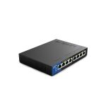 image produit Linksys LGS108P Switch Gigabit PoE+ (30 Watts) 8 ports RJ45, 10/100/1000Mbps, boitier metal, Plug and Play