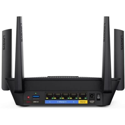 image Linksys EA8300-EU Routeur Wi-Fi MU-MIMO Triple Bande MAX-Stream AC2200 (Routeur Wi-Fi rapide, Streaming 4K UHD et Jeux Vidéo, 4 Ports Gigabit Ethernet)