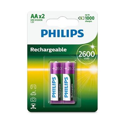 image Philips R6B2A260 Batterie rechargeable pour Appareil photo 2600mAh AA 2 pièces