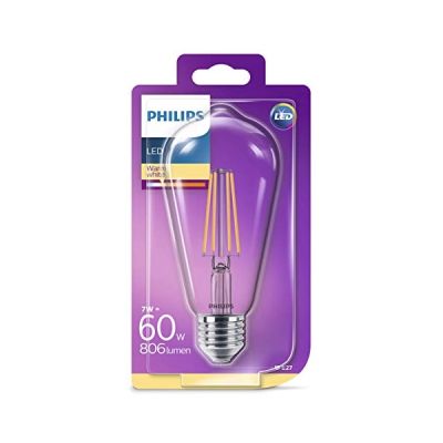 image Philips ampoule LED E27 Edison Filament 7W Equivalent 60W Claire Blanc chaud