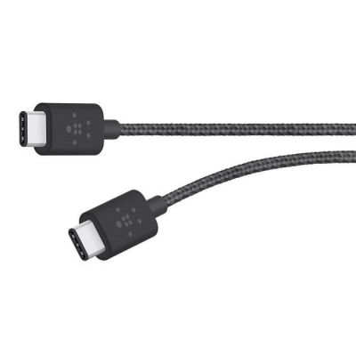 image Belkin Câble de Charge et Synchronisation USB-C vers USB-C pour Smartphone et Tablette (1,8m - Noir Métallique)