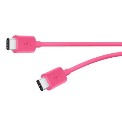 image Belkin - Câble de Charge et Synchronisation USB-C 2.0 vers USB-C pour Smartphone et Tablette - 1,8m - Rose (Compatible Samsung Galaxy S9/S9+)