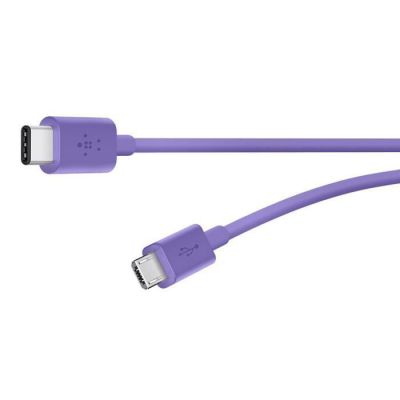 image Belkin - Câble de Charge et Synchronisation USB-C 2.0 vers Micro-USB pour Smartphone et Tablette - 1,8m - Violet