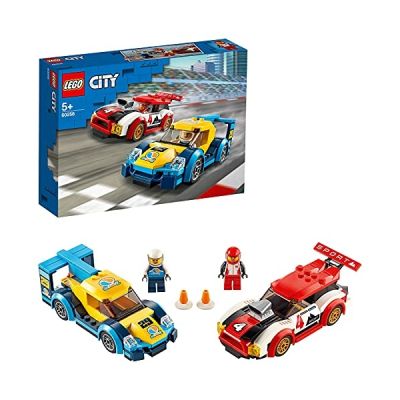 image LEGO City Turbo Wheels, Les voitures de course avec 2 figurines de conducteurs et véhicules de rally pour enfants de 5 ans et plus, 240 pièces, 60256