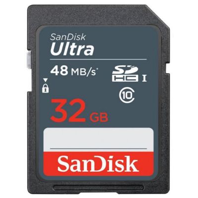 image Carte Mémoire SDHC SanDisk Ultra 32 Go jusqu'à 48 Mo/s, Classe 10