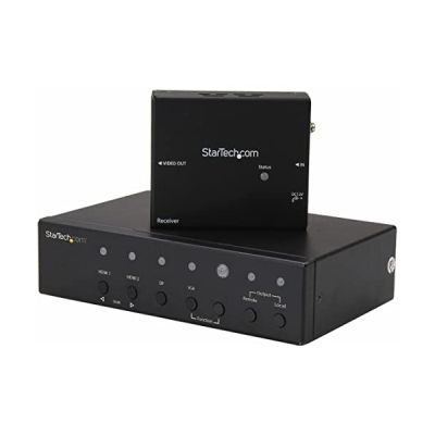 image STARTECH Extendeur vidéo HD BaseT Multi-entrées avec switch intégré - HDMI, VGA, DisplayPort