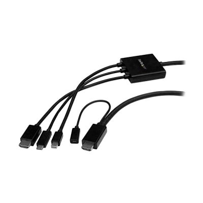 image STARTECH Câble adaptateur USB-C, HDMI ou Mini DisplayPort vers HDMI de 2 m - première extrémité: 1 x Mini DisplayPort Mâle