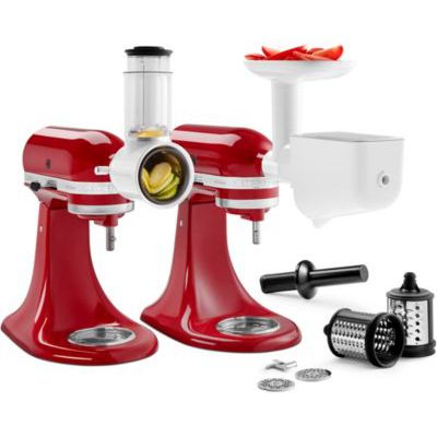 image KitchenAid 5KSM2FPPC Lot d’accessoires hachoire, tranchoire et rape robot pâtissier multifonction, Acier