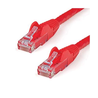image STARTECH Câble réseau Cat6 UTP sans crochet - 50 cm Rouge - Cordon Ethernet RJ45 anti-accroc - Câble patch