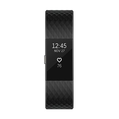 image Fitbit Charge 2 Édition Spéciale Bracelet D'activité Mixte Adulte, Noir/Anthracite, Taille L