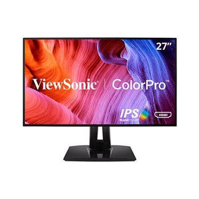 image ViewSonic VP2768 Moniteur IPS 27'' QHD 2560x1440 Pixels, 16:9, 5ms, Delta E<2, HDMI, VGA, DP, Mini DP, USB, Ergonomique, Noir