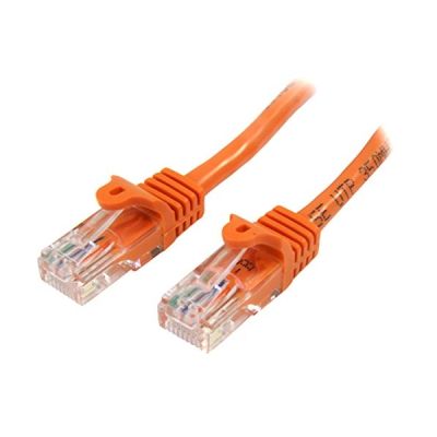 STARTECH Câble réseau Cat5e UTP sans crochet - 5 m Orange - Cordon Ethernet RJ45 anti-accroc - Câble patch