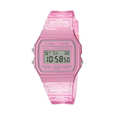 image Casio Femme Digital Quartz Montre avec Bracelet en résine F-91WS-4EF