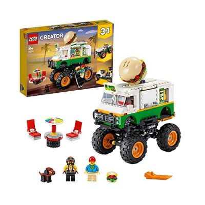 image LEGO Creator 3in1 Le Monster Truck à hamburgers, Tout-terrain,Tracteur Hauler, Ensemble de construction, Véhicule de Collection, 120 pièces, 31104