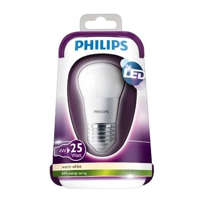 Philips ampoule LED Sphérique E27 4W Equivalent 25WBlanc chaud