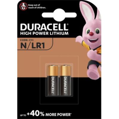 image Duracell N Pile alcaline 1,5V, lot de 2 (E90 / LR1), pour lampes de poche, calculatrices et phares de vélo
