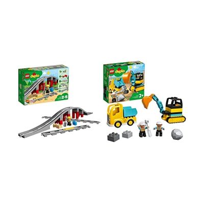 image LEGO DUPLO - Les rails et le pont du train - 10872 - Jeu de Construction