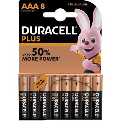 image Duracell Plus, lot de 8 piles alcalines Type AAA 1,5 Volts LR03 MN2400