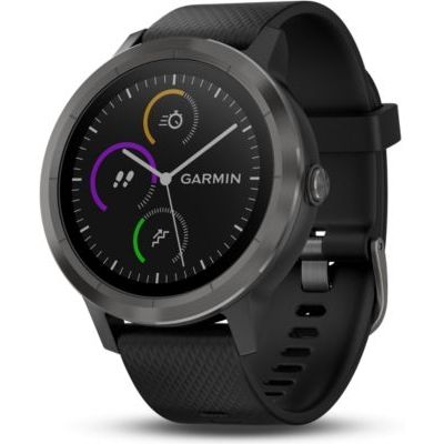 image Garmin - Vivoactive 3 - Montre Connectée de Sport avec GPS et Cardio Poignet (Ecran : 1,6 pouces) - Gris avec Bracelet Noir