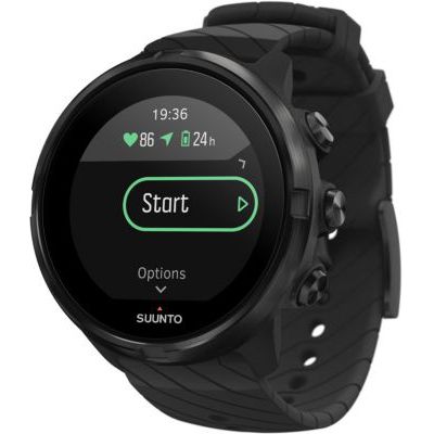 image Suunto 9, Montre multisport GPS (Unisexe) + Batterie avec 25 heures d'autonomie, Etanche jusqu'à 100m, Mesure de la fréquence cardiaque, Affichage couleur, Verre minéral, Noir(All Black), SS050257000