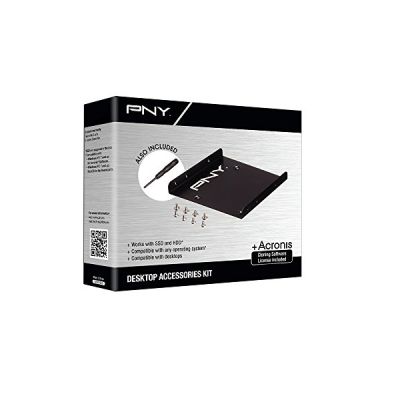 image PNY Kit de montage pour SSD ou HDD 2,5" avec baie interne, baie externe USB 3.0 et logiciel de clonage.