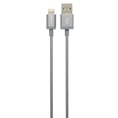 image PNY Câble Chargeur et Synchronisation Lightning vers USB Métallique - Espace Gris