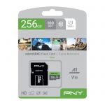 PNY Elite Carte Mémoire microSDXC 256 Go + Adaptateur SD, Vitesse de lecture 100 Mo/s, Classe 10 UHS-I, U1 pour vidéo Full HD
