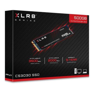 image PNY XLR8 CS3030 M.2 NVMe SSD Interne 500GB - Jusqu'à 3500 Mo/s