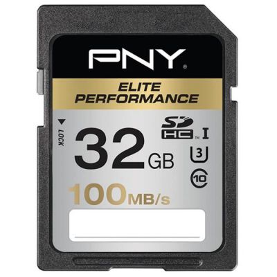 image PNY Carte mémoire microSDHC Elite Performance 32 Go (Classe 10 UHS-1 U3, 100 Mo/s)