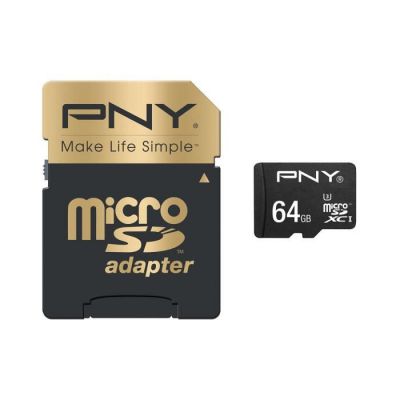 image PNY Carte mémoire MicroSDXC Elite Performance 64 Go + Adaptateur (Classe 10 UHS-1 U3, 100 Mo/s)