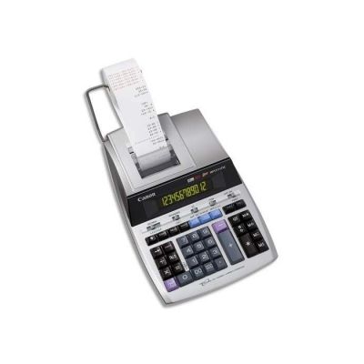 image Canon MP1211-LTSC Calculatrice de bureau avec Imprimante à ruban encreur 12 chiffres Ecran rétro-éclairé 2 couleurs Fonction Taxe / Business Finition métal argenté