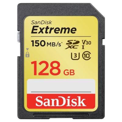 image Carte mémoire SDXC SanDisk Extreme 128 Go jusqu'à 150 Mo/s, Classe 10, U3, V30