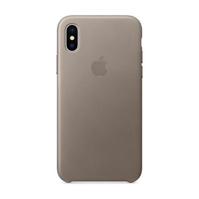 image Coque iPhone Apple Coque en cuir pour iPhone X Taupe