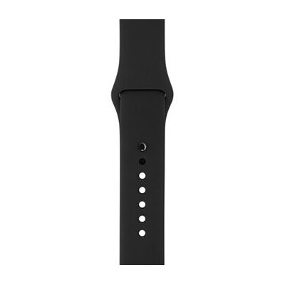 image Bracelet Apple Watch sport 42mm noir avec fermoir a clou en acier inoxydable gris sideral