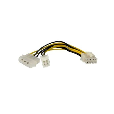 Adaptateur d’alimentation EPS 4 vers 8 broches - Adaptateur EPS de 15 cm - 4 broches vers 8 broches avec LP4 - F/M - EPS48ADAP